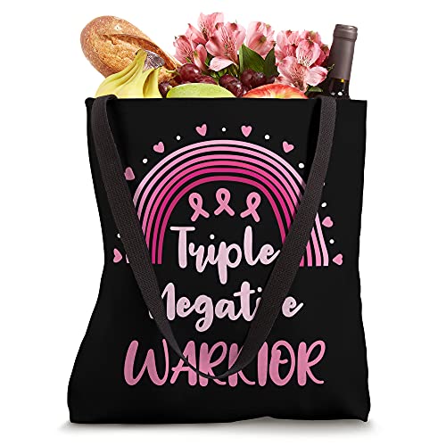 Triple Negative Breast Cancer Awareness Warrior Pink Rainbow Tote Bag