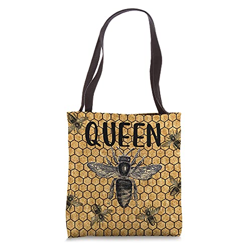 Queen Bee Honeycomb Yellow Honey Hexagon Bees Hive - Yellow Tote Bag