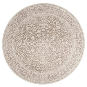 SAFAVIEH Reflection Collection 10' Round Beige/Cream RFT670A Boho Tribal Distressed Living Room Dining Bedroom Foyer Area Rug