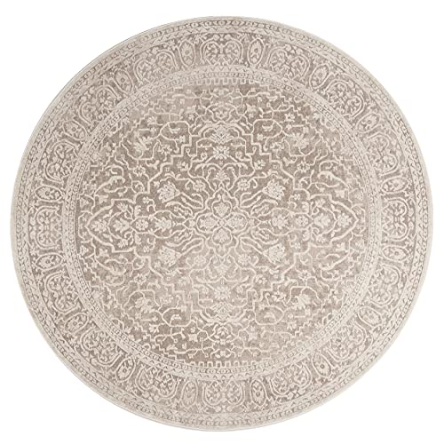 SAFAVIEH Reflection Collection 10' Round Beige/Cream RFT670A Boho Tribal Distressed Living Room Dining Bedroom Foyer Area Rug