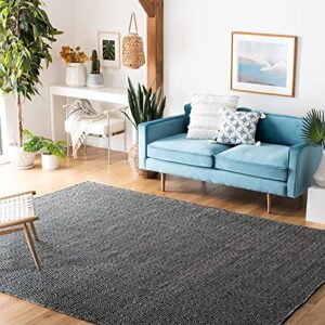 safavieh kilim collection 8′ x 10′ black/ivory klm380z flatweave premium wool living room dining bedroom area rug