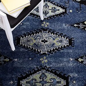 SAFAVIEH Vintage Hamadan Collection 8' x 10' Blue/Black VTH251M Traditional Oriental Living Room Dining Bedroom Area Rug