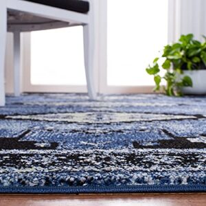 SAFAVIEH Vintage Hamadan Collection 8' x 10' Blue/Black VTH251M Traditional Oriental Living Room Dining Bedroom Area Rug