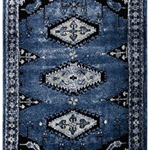 SAFAVIEH Vintage Hamadan Collection 8' x 10' Blue/Black VTH251M Traditional Oriental Living Room Dining Bedroom Area Rug