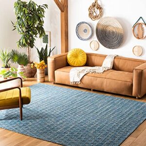 safavieh kilim collection 5′ x 8′ blue/black klm377m flatweave premium wool living room dining bedroom area rug