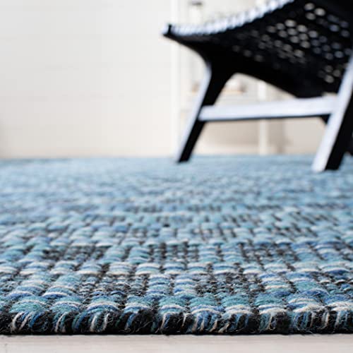 Safavieh Kilim Collection 5' x 8' Blue/Black KLM377M Flatweave Premium Wool Living Room Dining Bedroom Area Rug