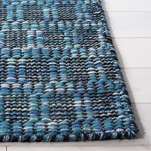 Safavieh Kilim Collection 5' x 8' Blue/Black KLM377M Flatweave Premium Wool Living Room Dining Bedroom Area Rug