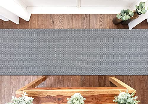 IOHOUZE Grey Runner Rug 2'x8', Dark Grey, Machine Washable 100% Cotton Woven Farmhouse Runners for Hallway/Kitchen/Living Room/Bedroom/Laundry Room