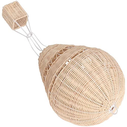 VALICLUD Rattan Hot Air Balloon Natural Photo Props Wicker Handwoven Wall Basket Decor for Childrens Rooms Preschool Education Photography Living Room Or Bedroom Unique Wall Art