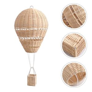 VALICLUD Rattan Hot Air Balloon Natural Photo Props Wicker Handwoven Wall Basket Decor for Childrens Rooms Preschool Education Photography Living Room Or Bedroom Unique Wall Art