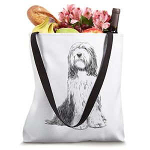 Sitting Dog Bearded Collie Tote Bag