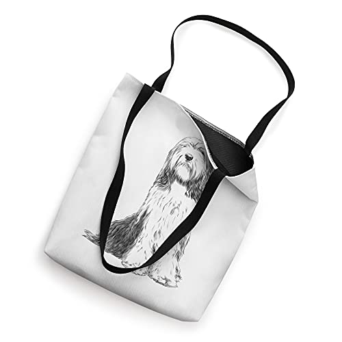 Sitting Dog Bearded Collie Tote Bag