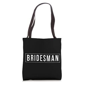 minimalist bridesman top for wedding party tote bag