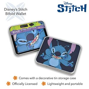 Concept One Disney's Stitch Bifold Wallet in a Decorative Tin Case, Multi