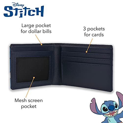 Concept One Disney's Stitch Bifold Wallet in a Decorative Tin Case, Multi