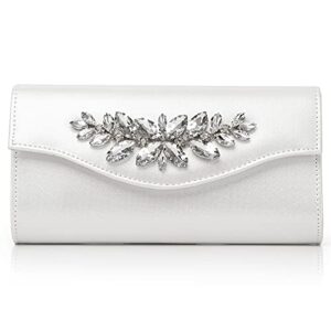 gesu clutch purses for women rhinestone evening bag wedding party dress purses (silver-1)