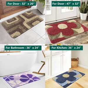 Heeneeso F41 Entryway Rug Welcome Mat Front Door Mats for Inside Entry Indoor Door Mat Machine Washable Non Slip for Doorway/Kitchen/Bathroom/Laundry Room