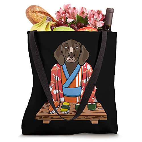 Kawaii Japanese German Shorthaired Pointer Kimono Tote Bag