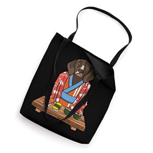 Kawaii Japanese German Shorthaired Pointer Kimono Tote Bag