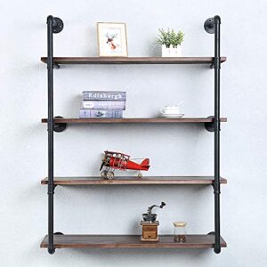 sujin, industrial pipe shelving floating shelves,pipe shelves with wood rustic wall shelves,36in pipe wall shelf metal floating shelf wall mounted,iron floating bookshelf hanging book shelves