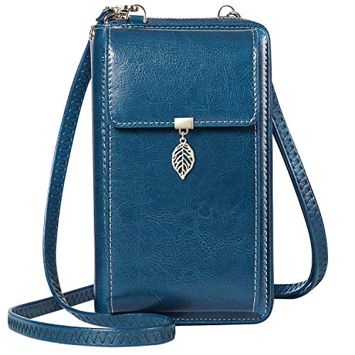 HUANLANG Small Crossbody Phone Bags for Women Leather Cell Phone Purse Wallet With Shoulder Strap RFID Blocking Ladies Shoulder Bag Credit Card Slots Lightweight Crossbody for Phone Bag and Wallet