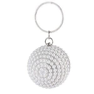 lanpet women round ball crystal evening clutch purse tassel wedding party handbags