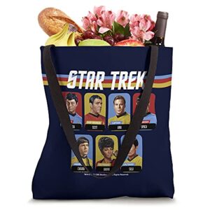 Star Trek Group Shot Boxed Portrait Retro Stripes Tote Bag