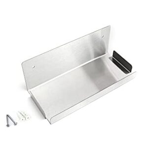 Deco Gables Designs 3 Modern Brushed Stainless Steel Spice Racks Floating Wall Shelf Hanging Durable Polished Solid Metal for Home Kitchen Dining Room with Mounting Hardware 10 Inches Wide Set of 3