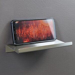 deco gables designs modern brushed stainless steel bathroom toilet phone shelf floating wall holder hanging decor durable polished solid polished metal ledge with mounting hardware