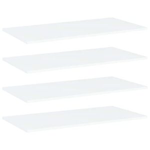 (fast delivery) wall mounted floating shelves, display ledge, storage rack for room/ kitchen /office bookshelf boards 4 pcs white 31.5″x15.7″x0.6″ chipboard