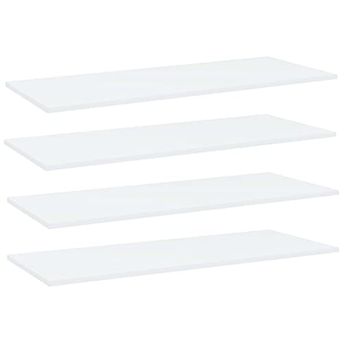 KTHLBRH (Fast Delivery) Can be Used with Floating Shelf Shelf Bracket, Floating Shelves Shelf Brackets, Industrial Pipe Shelf DIY Bookshelf Bookshelf Boards 4 pcs White 39.4"x15.7"x0.6" Chipboard