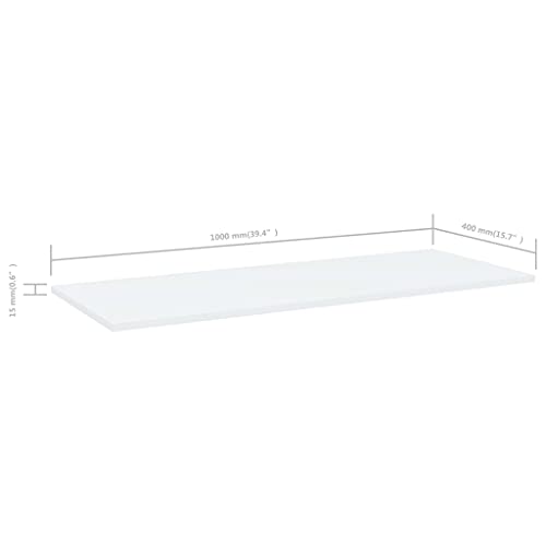 KTHLBRH (Fast Delivery) Can be Used with Floating Shelf Shelf Bracket, Floating Shelves Shelf Brackets, Industrial Pipe Shelf DIY Bookshelf Bookshelf Boards 4 pcs White 39.4"x15.7"x0.6" Chipboard