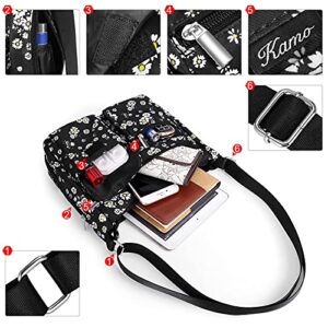 Kamo Crossbody Bag for Women - Multi-pocket Shoulder Bag Lightweight Messenger Bag Casual printed Purse Handbag Travel Bag
