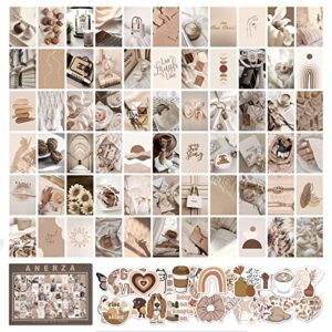 anerza beige wall collage kit aesthetic pictures, boho room decor for bedroom aesthetic, posters for room aesthetic, cute photo wall decorations for teen girls, dorm trendy wall art