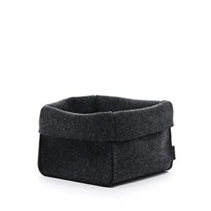 Graf Lantz Medium 8-Inch Merino Wool Felt Bako Bin, Minimalist Storage Solution, Odor, Stain, Heat & Dirt Resistant, Charcoal