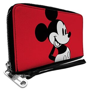 buckle-down women’s pu zip around wallet rectangle-mickey mouse, 7.5″x4.5″
