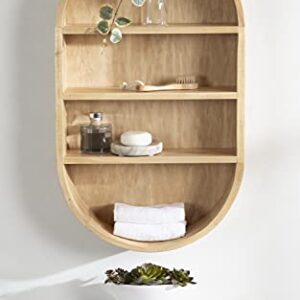 Kate and Laurel Hutton Scandinavian Capsule Wall Shelf, 16 x 28, Natural Wood, Geometric Modern Shelves for Wall