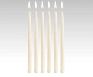 10″ unscented solid color dripless taper candles (set of 12) – premium quality wax – home decor, wedding, parties and special occasions (ivory)