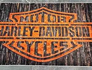 Harley Rug, Area Rugs for Living Room, Bedroom Rug, Home Decor Rug, Harley Davidson Gifts, Carpet, Rug, Modern Rug, Popular Rug,Themed Rug Hrly14.1 (31”x59”)=80x150cm