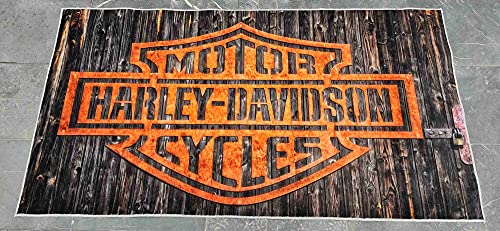 Harley Rug, Area Rugs for Living Room, Bedroom Rug, Home Decor Rug, Harley Davidson Gifts, Carpet, Rug, Modern Rug, Popular Rug,Themed Rug Hrly14.1 (31”x59”)=80x150cm