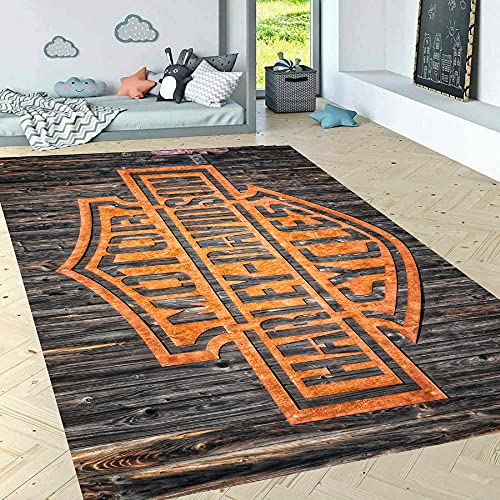 Harley Rug, Area Rugs for Living Room, Bedroom Rug, Home Decor Rug, Harley Davidson Gifts, Carpet, Rug, Modern Rug, Popular Rug,Themed Rug Hrly14.1 (31”x59”)=80x150cm