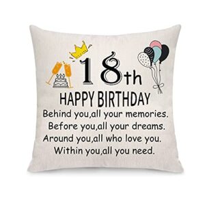 khubinath happy birthday celebrate gift to friends sisters daughter inspirational pillow covers throw pillow cases linens square shape home indoor fashion decorations (18th), 18x18 inch