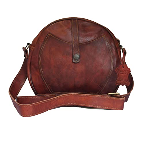 Madosh, Genuine Leather Women's Crossbody Semi-Circular Hobo Style Shoulder Bag