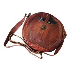 Madosh, Genuine Leather Women's Crossbody Semi-Circular Hobo Style Shoulder Bag