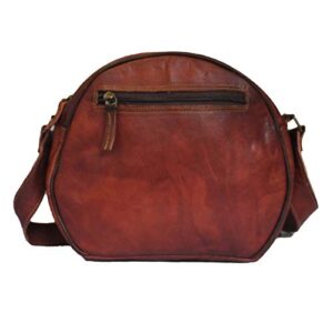 Madosh, Genuine Leather Women's Crossbody Semi-Circular Hobo Style Shoulder Bag