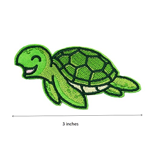 Set of 3 Sea Turtle Embroidered Iron On Patches