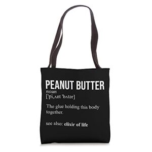 peanut butter definition, peanut butter addiction tote bag