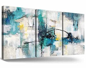 teal blue wall art gray black turquoise wall décor for living room modern abstract canvas painting for bathroom bedroom kitchen dining room office decor home decorations non-handmade non-3d 36”x16”