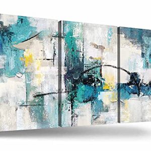 Teal Blue Wall Art Gray Black Turquoise Wall Décor for Living Room Modern Abstract Canvas Painting for Bathroom Bedroom Kitchen Dining Room Office Decor Home Decorations NON-Handmade NON-3D 36''x16''
