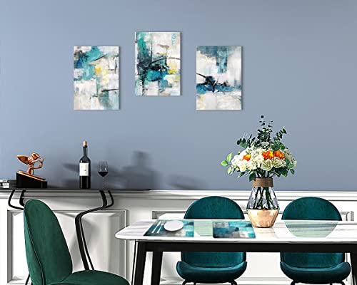 Teal Blue Wall Art Gray Black Turquoise Wall Décor for Living Room Modern Abstract Canvas Painting for Bathroom Bedroom Kitchen Dining Room Office Decor Home Decorations NON-Handmade NON-3D 36''x16''